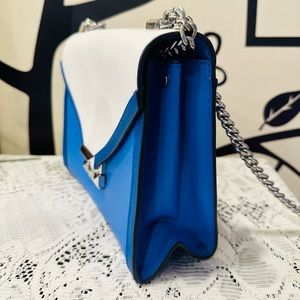 Michael Kors Whitney Large Tri-Color Leather Convertible Shoulder Bag in Blue
